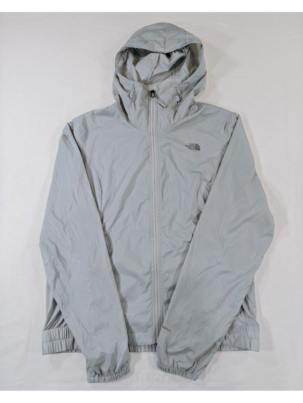 The North Face Women's Large Light Gray Hooded Windbreaker Jacket